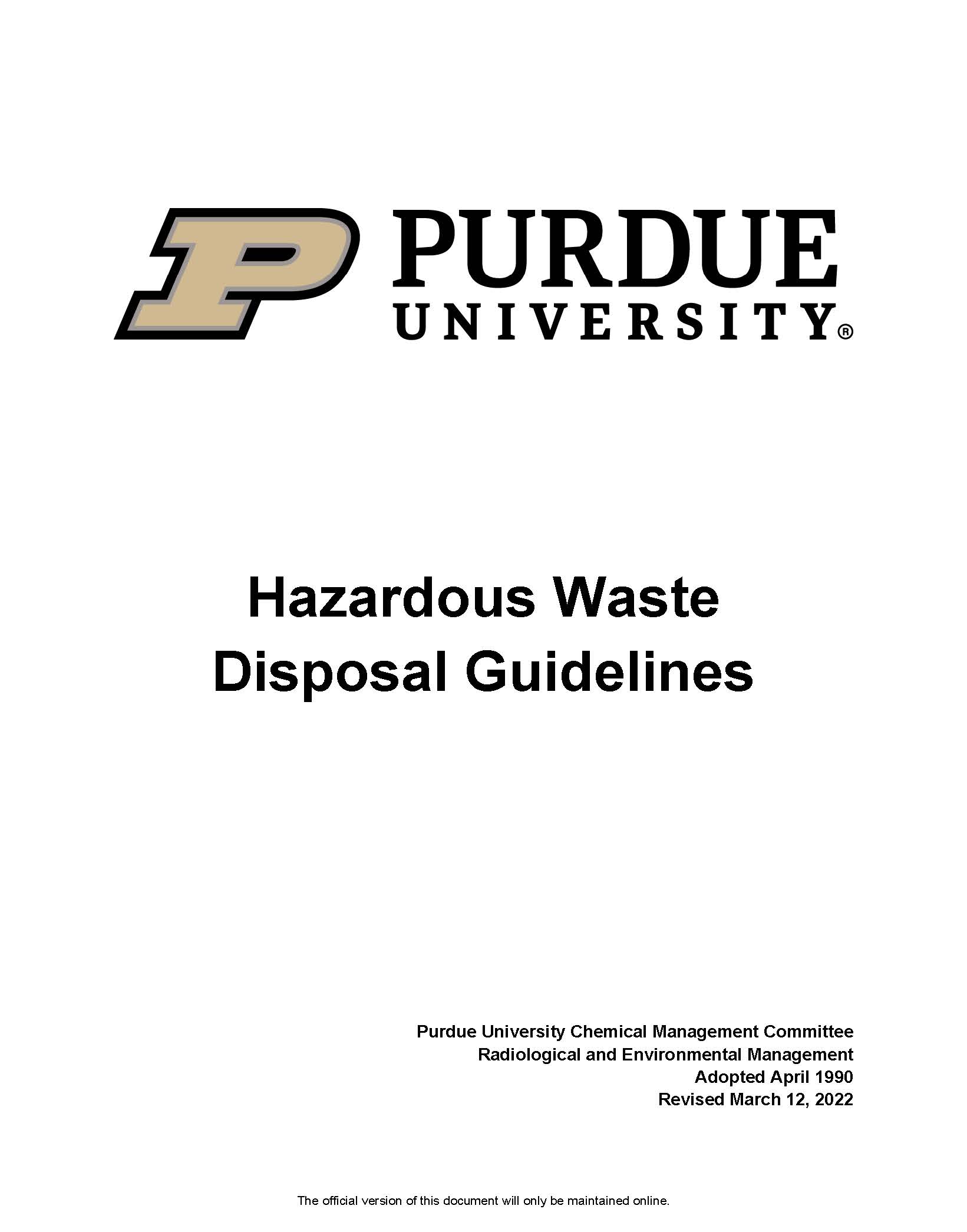 hazardous waste disposal guidelines